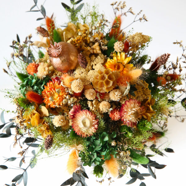 bouquet de fleurs séchées stabilisées décoration interieur origine atelier floral